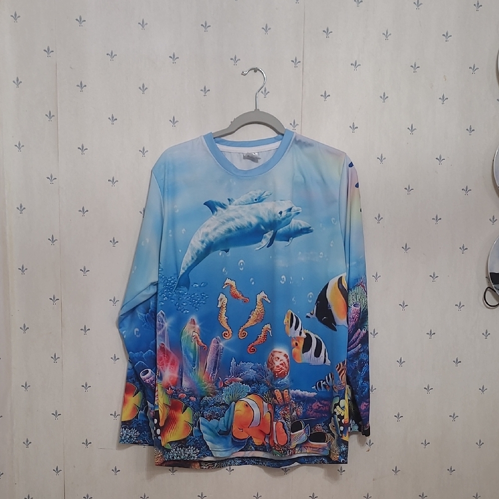 Colorful Ocean-Themed Mexico Long Sleeve Shirt